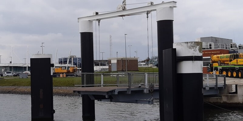Historie: 2020: noodbrug veerdienst Texel
